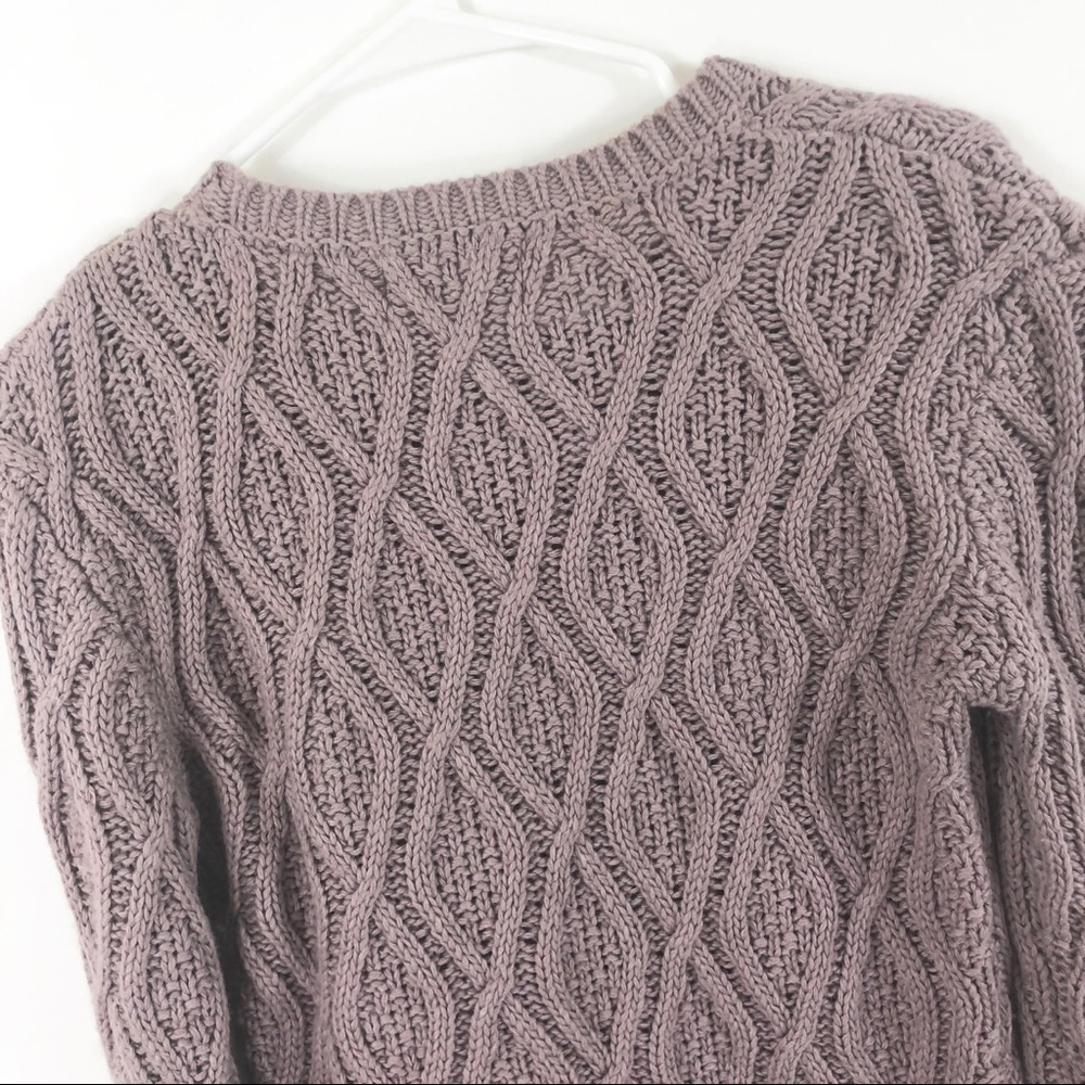 Ruby Moon Cable Knit Wool Blend Crew Sweater S - image 4